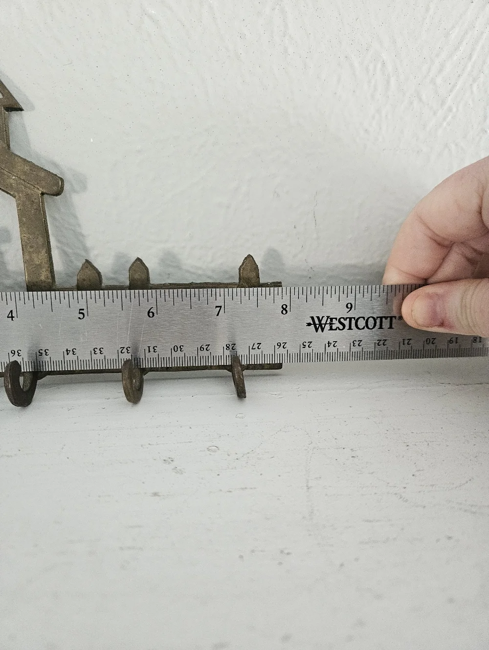 Vintage Brass House Shaped Wall Mounted Key/Accessory Holder Rack